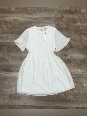 Naked Zebra White Above Knee & Mini Dresses Large